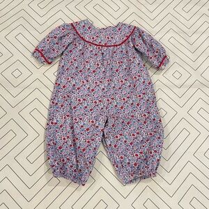 Remember Nguyen Floral Baby Romper with Red Accents